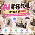 （21134期）【无水印】AI穿搭教程｜一键生成穿搭平铺图，精准起号涨粉，轻松做穿搭OOTD账号