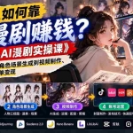 （21173期）普通人如何靠AI漫剧赚钱？《2026AI漫剧实操课》从小说改编、角色场景生成到视频制作、账号运营与接单变现