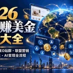 （21200期）2026海外赚美金项目大全：独立站搭建、SEO站群、联盟营销、Pinterest引流与AI变现全流程